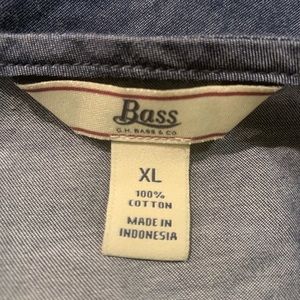 Bass Tops - Bass blue chambray denim pin tuck tank top Sz XL Bass Tops - Bass blue chambray denim pin tuck tank top Sz XL